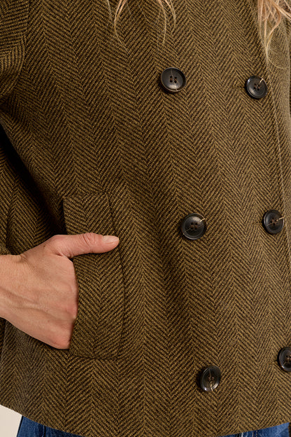 Herringbone Jacket - Khaki
