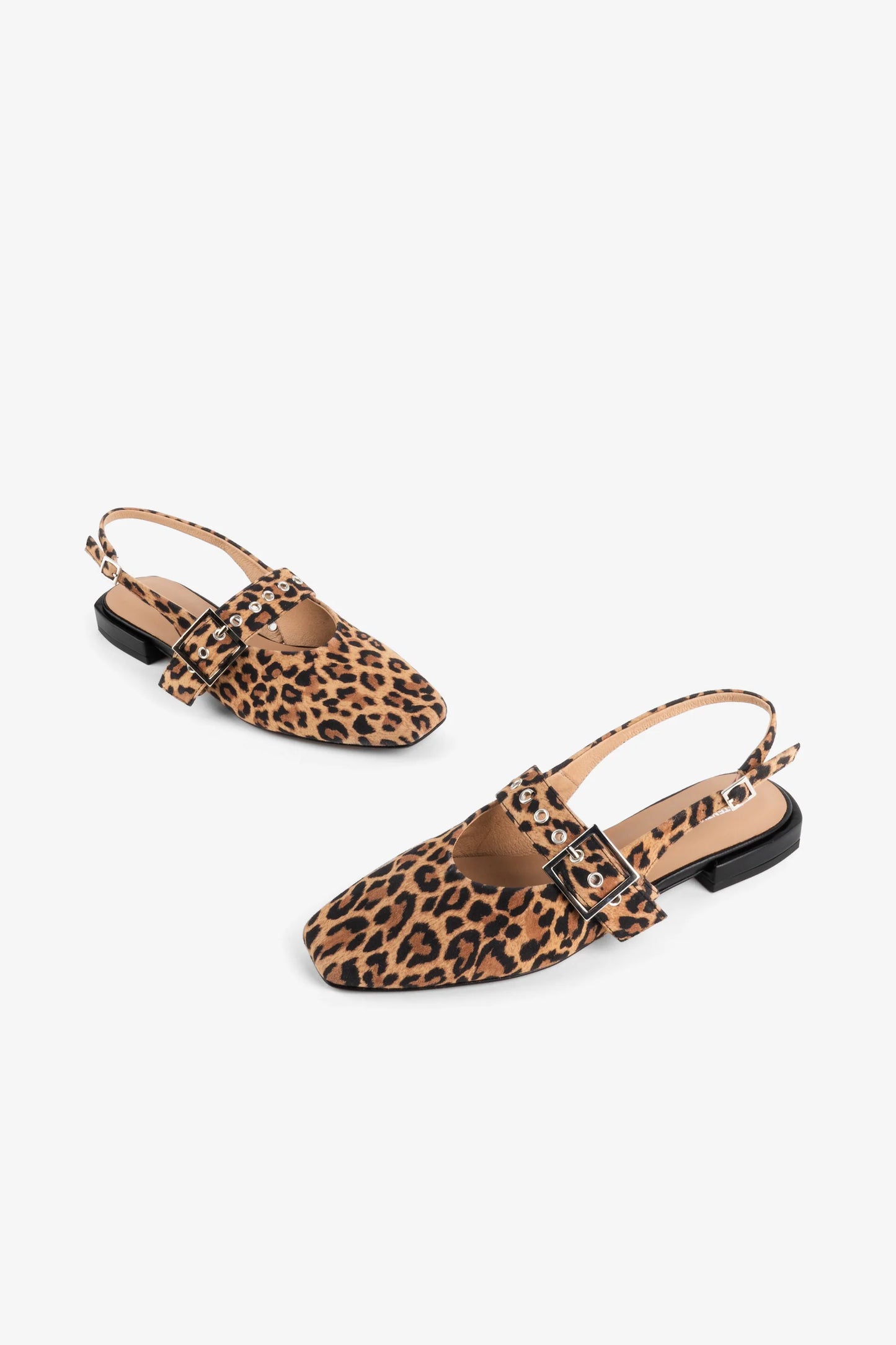 Pearl Suede Slingback Ballet Flat Shoe - Loepard