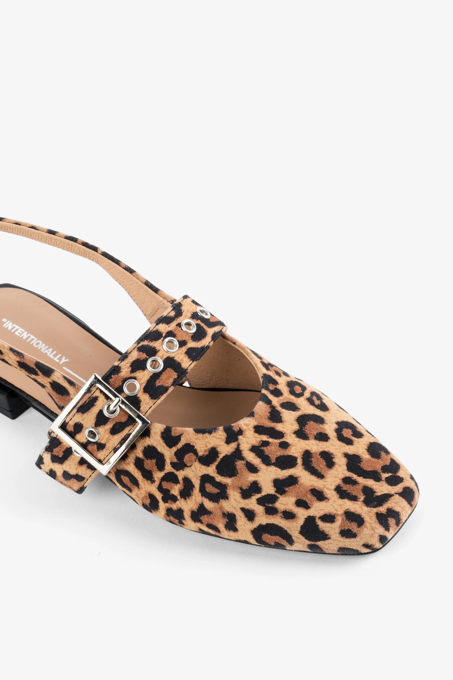 Pearl Suede Slingback Ballet Flat Shoe - Loepard