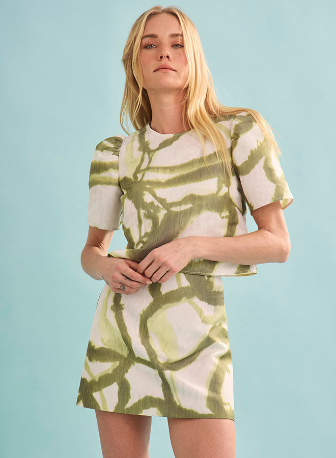 Olivia Top - Seabreeze Ikat Green
