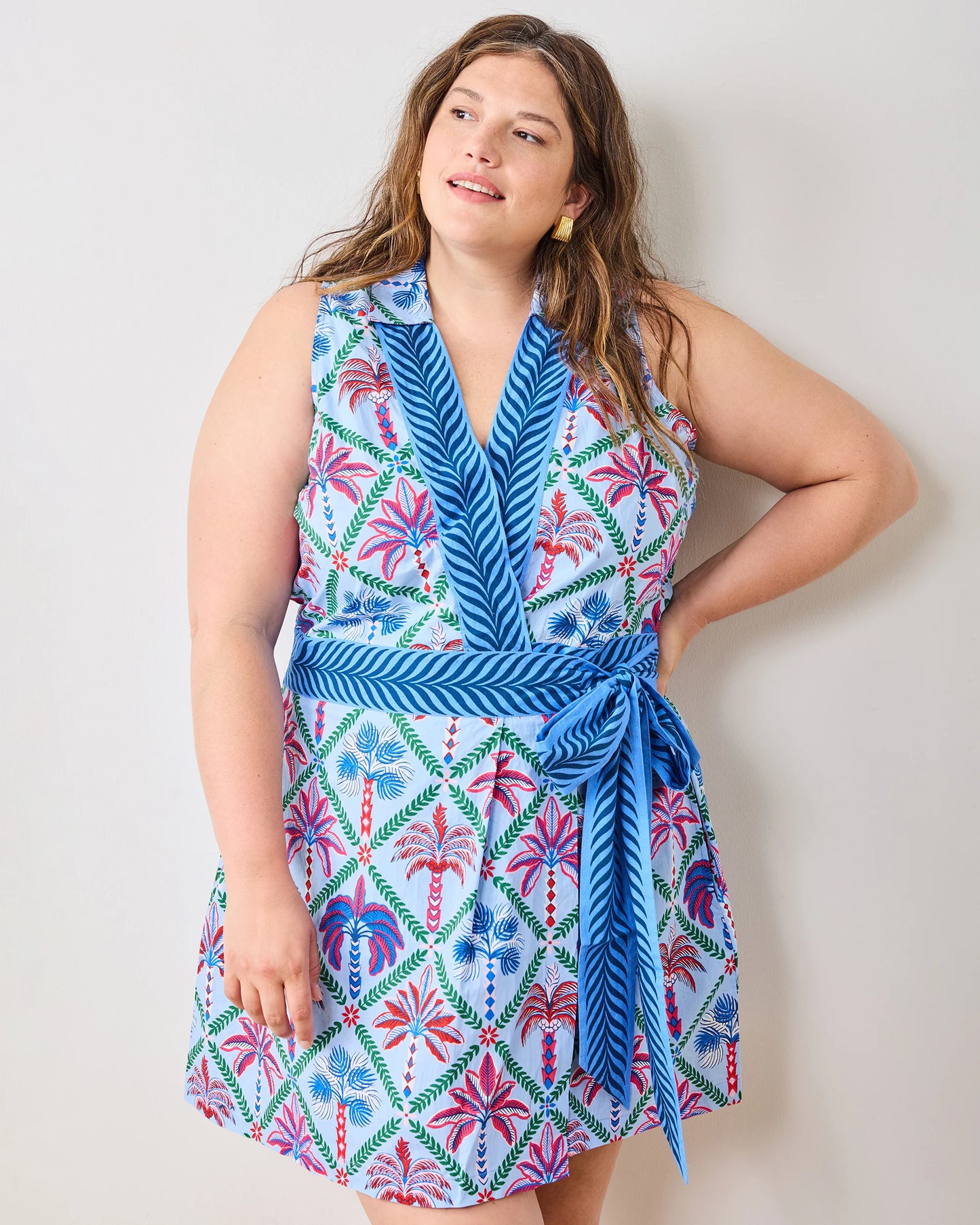 Lucia Dress - Palm Tree Paradise - Lilac Escape