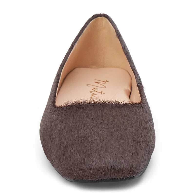 Phillip Cow Hair Ballet Flat - Coffee