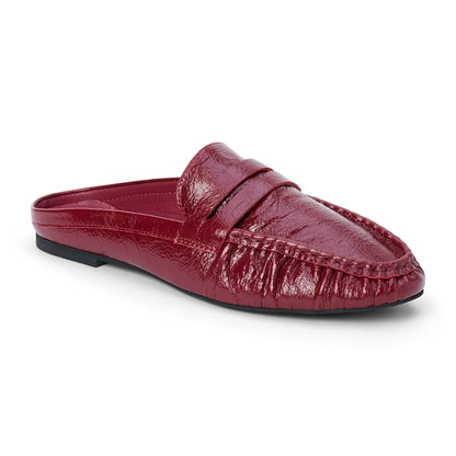 Porta Penny Loafer Mules - Burgundy