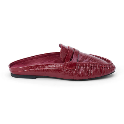 Porta Penny Loafer Mules - Burgundy