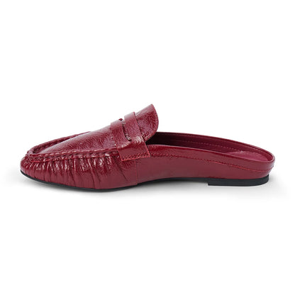 Porta Penny Loafer Mules - Burgundy
