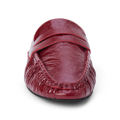 Porta Penny Loafer Mules - Burgundy