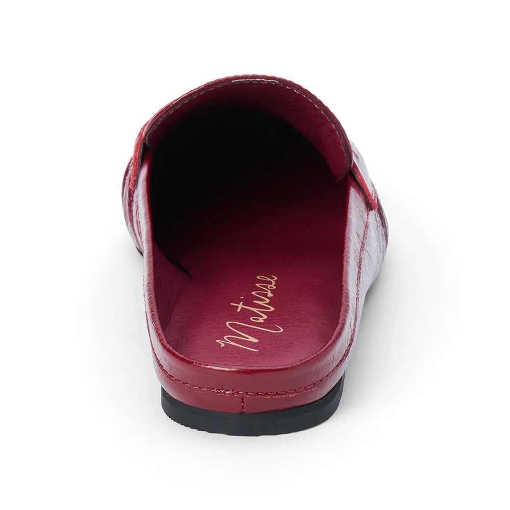 Porta Penny Loafer Mules - Burgundy