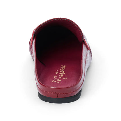 Porta Penny Loafer Mules - Burgundy