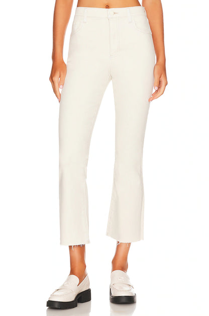 Lennon High Rise Crop Boot Jean - Sand Stone