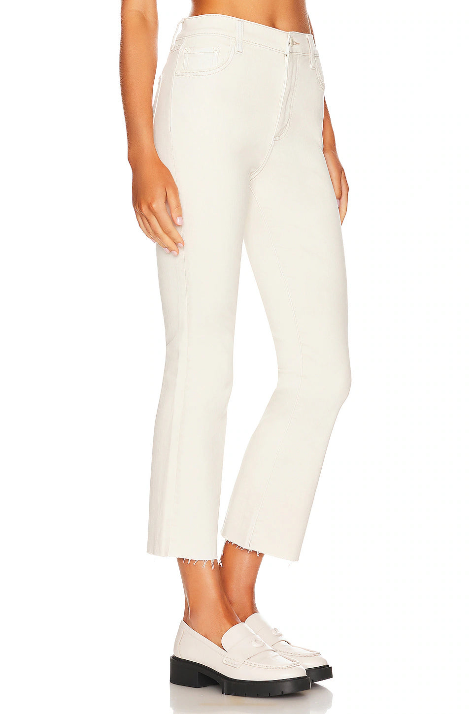 Lennon High Rise Crop Boot Jean - Sand Stone