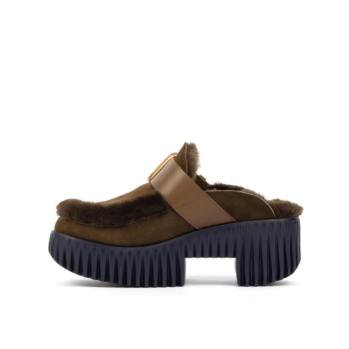 Plia Amber Shearling Clog - Choco