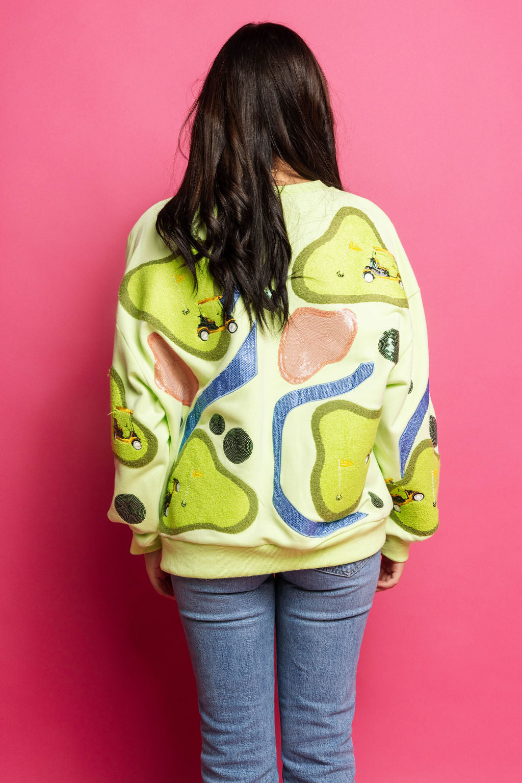 Queen of Sparkles Green Golf Course Sweatshirt