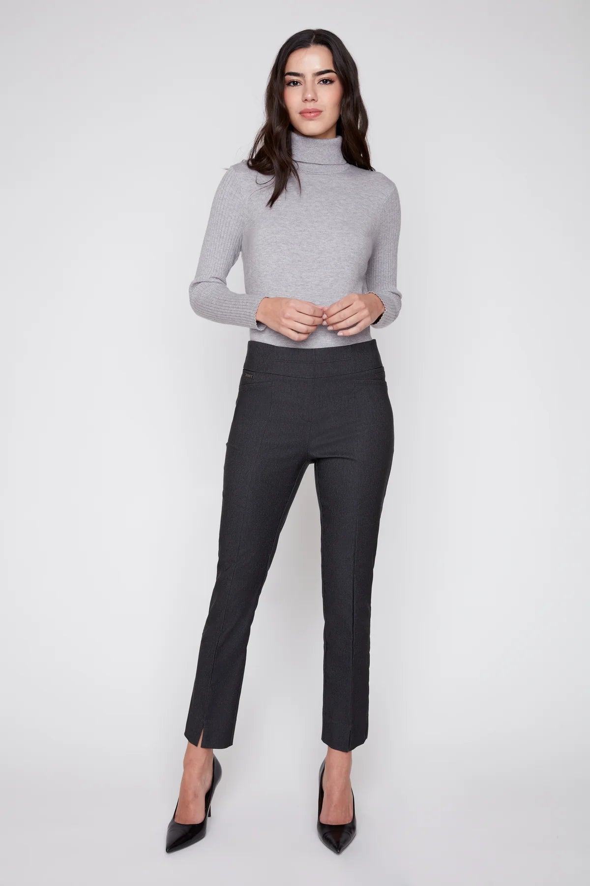 Layla Cropped Straight Pant - Carbon