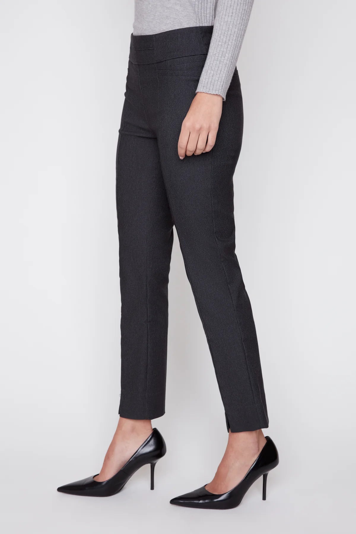 Layla Cropped Straight Pant - Carbon