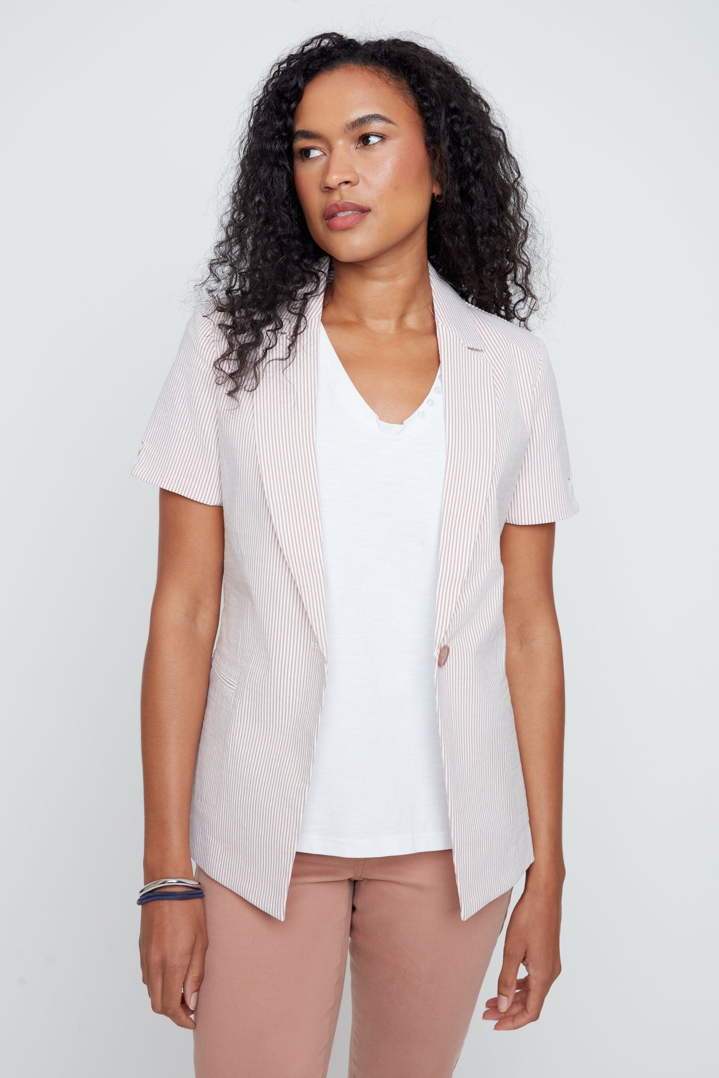 Short Sleeve Blazer - Mocha