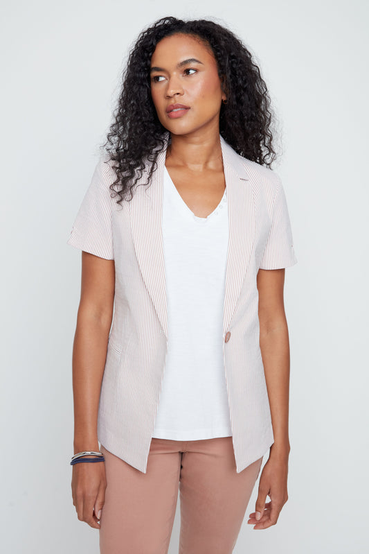 Short Sleeve Blazer - Mocha