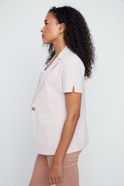 Short Sleeve Blazer - Mocha