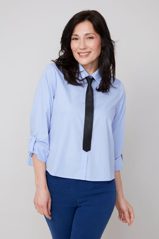 Crisp Removable Tie Shirt - Bluebell