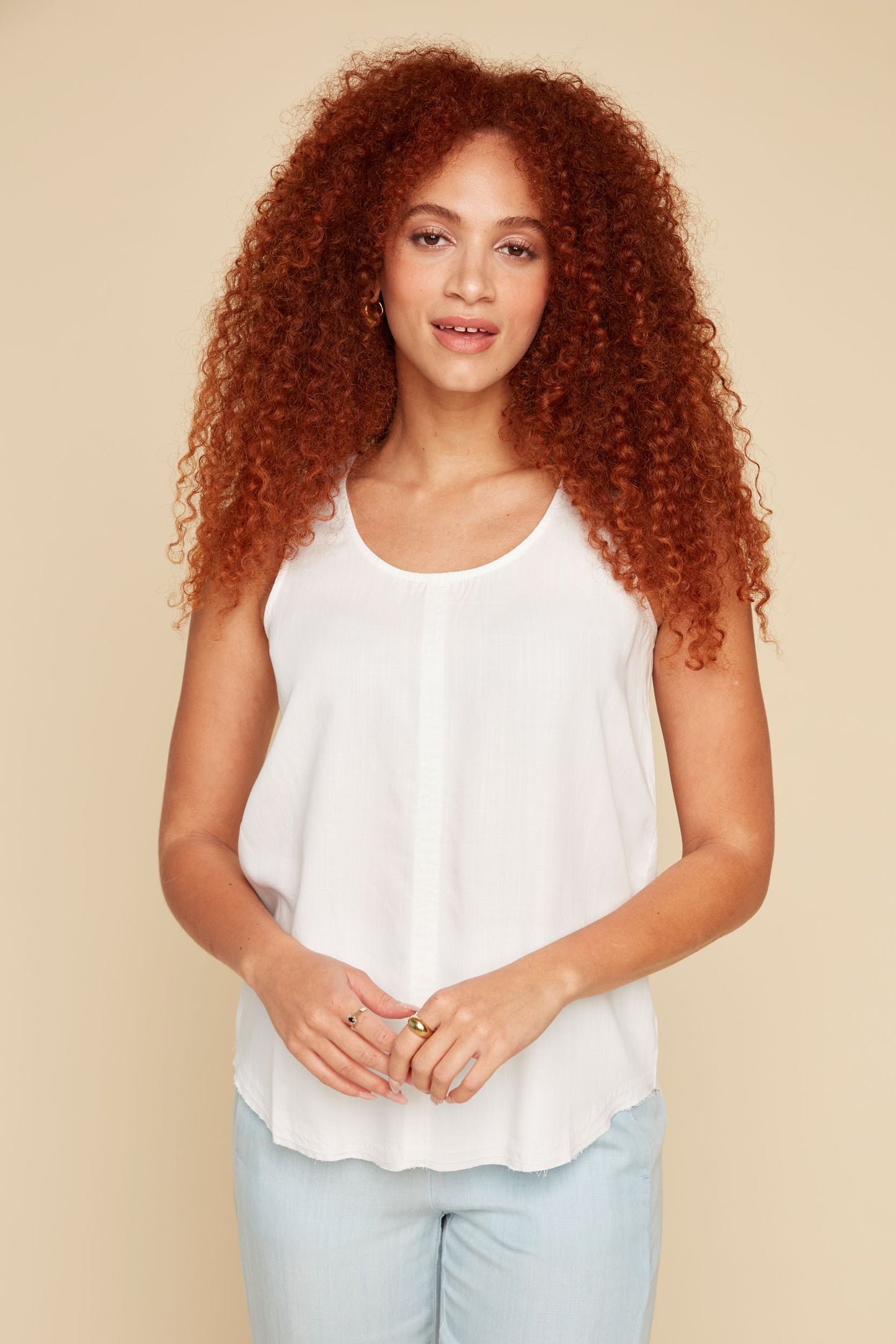 Soft Tencel Cami Top - White