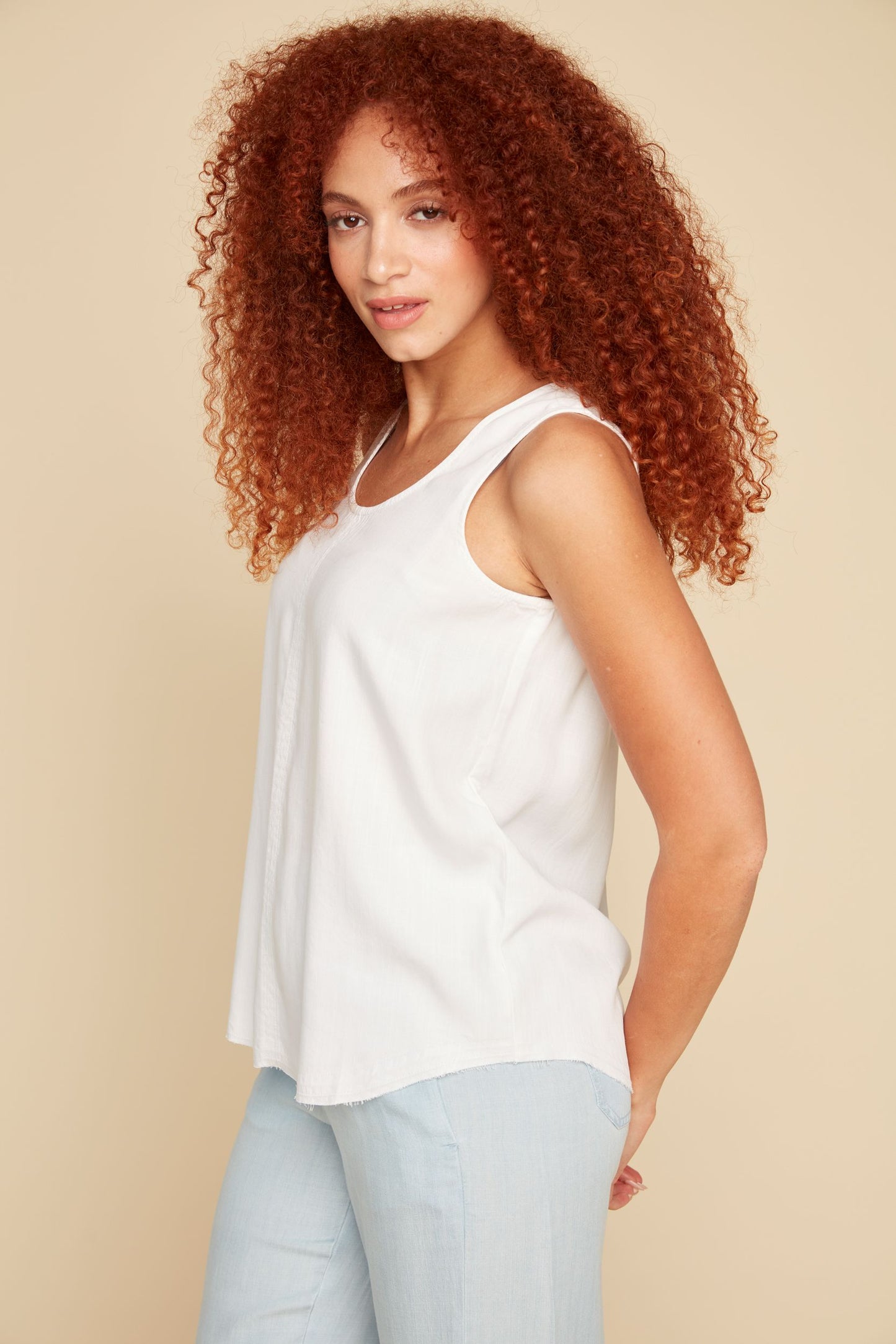 Soft Tencel Cami Top - White