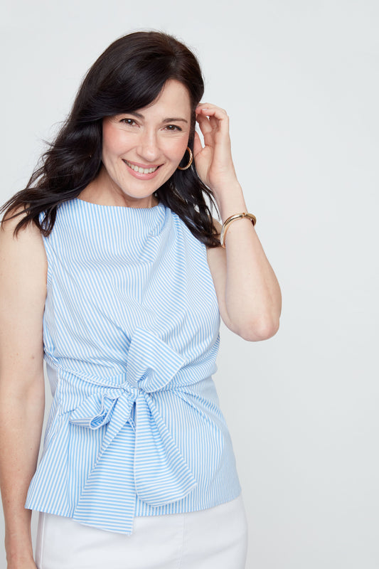 Crisp Classic Bow Top - Blue Combo