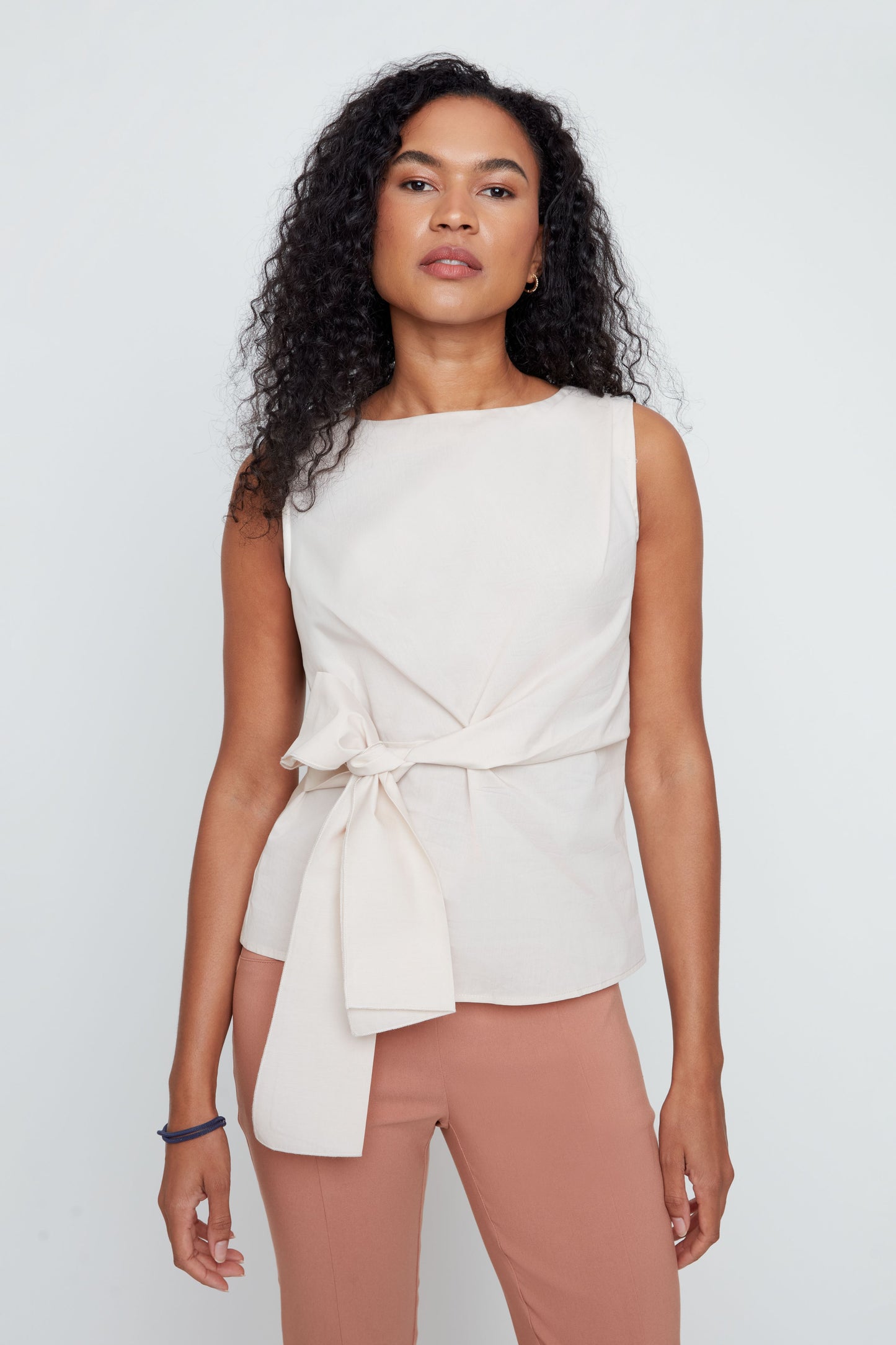 Crisp Classic Bow Top - Oyster