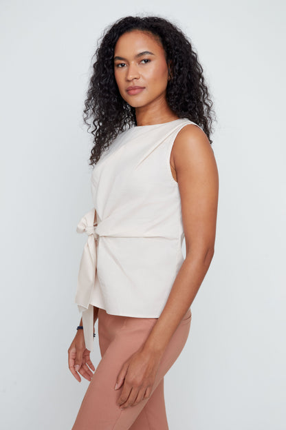 Crisp Classic Bow Top - Oyster