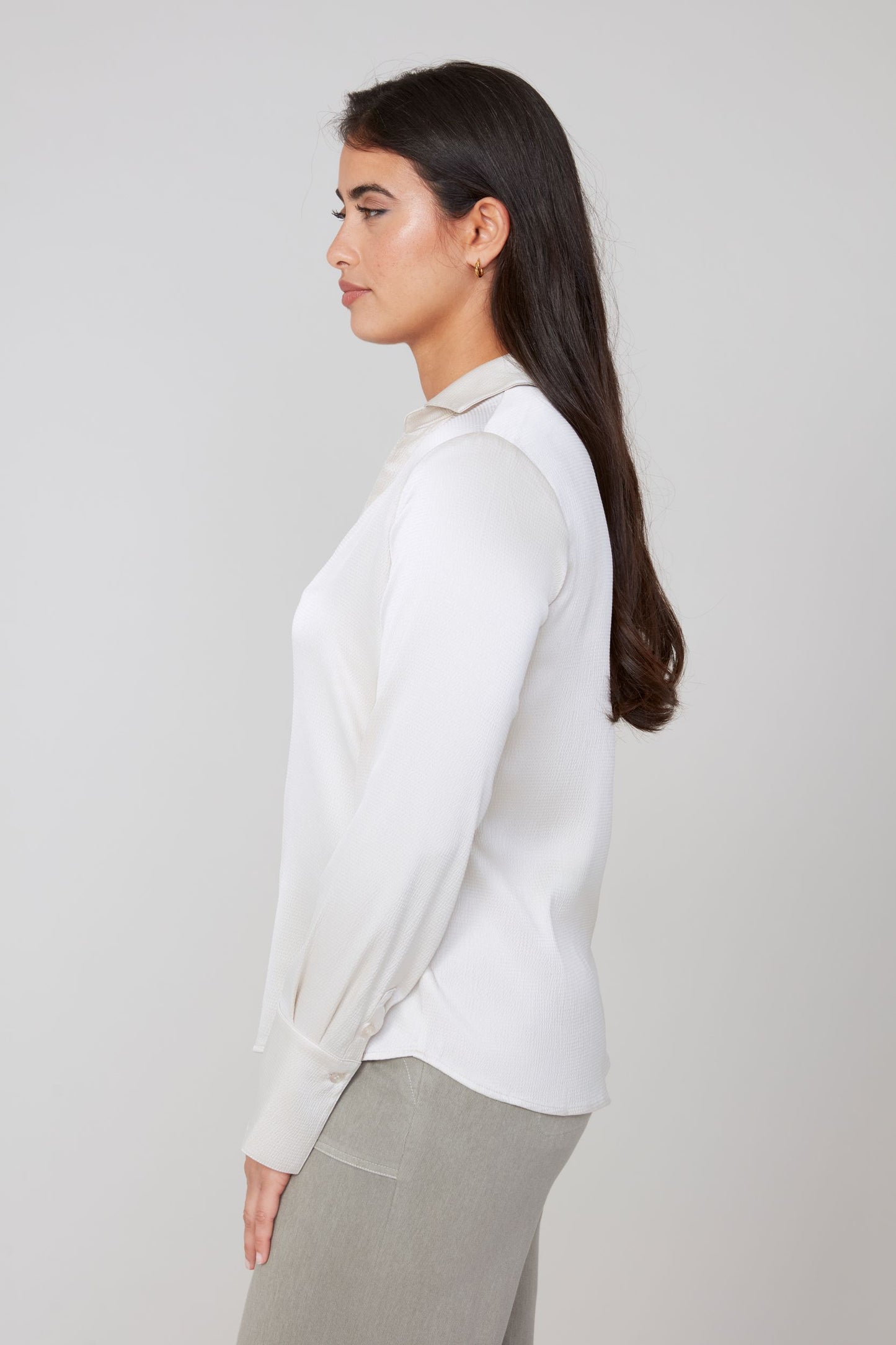 Waffle Texture Blouse - Oyster
