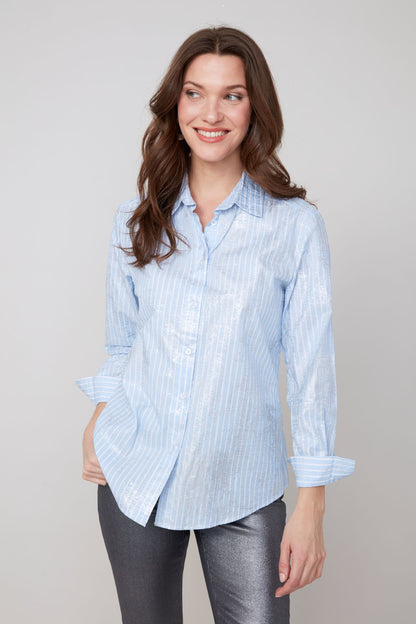 Foiled Stripe Shirt - Bluebell Combo