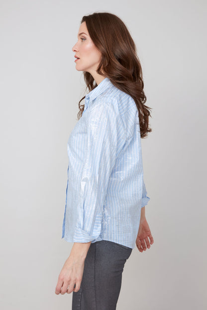 Foiled Stripe Shirt - Bluebell Combo
