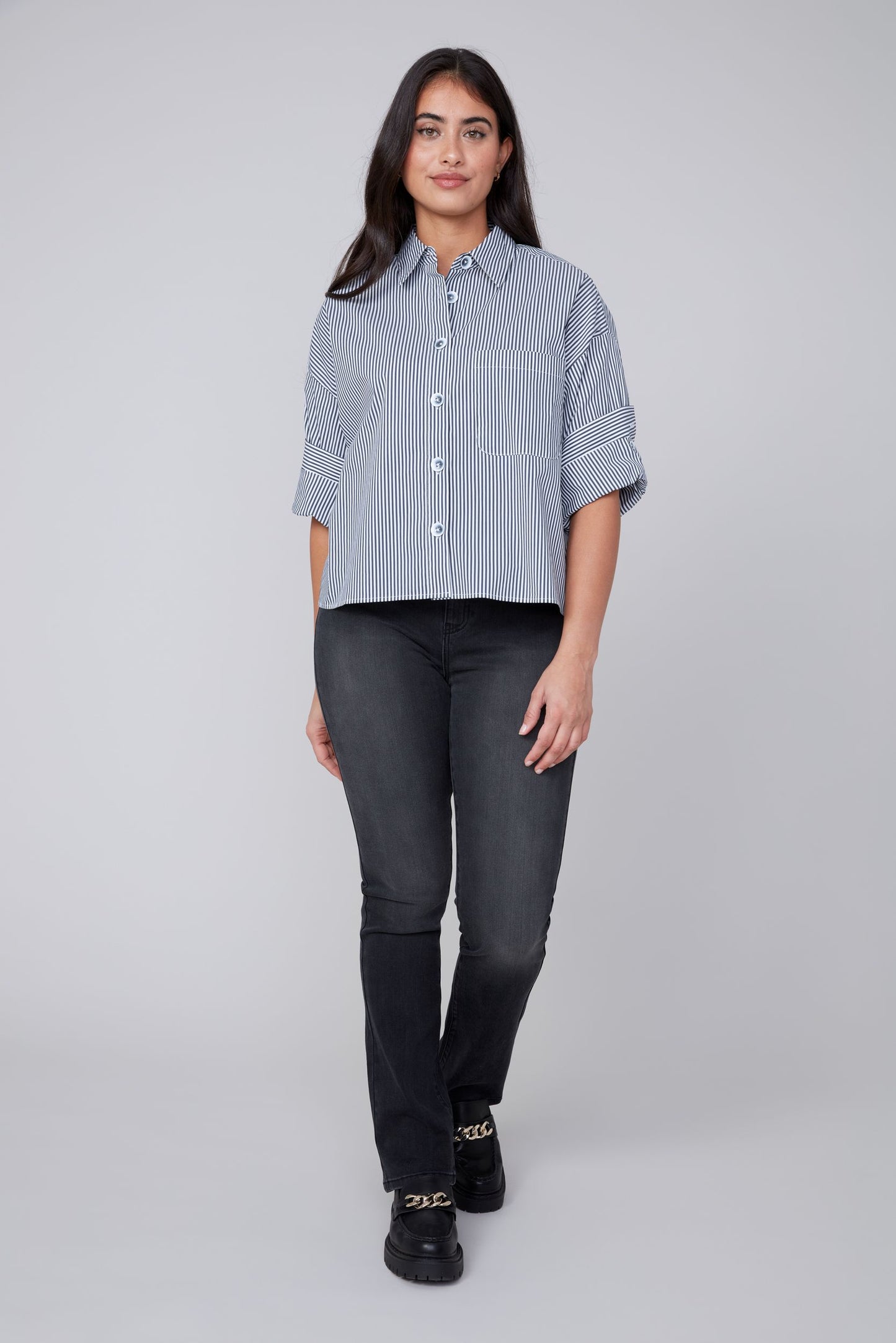 Classic Stripes Blouse - Black Combo