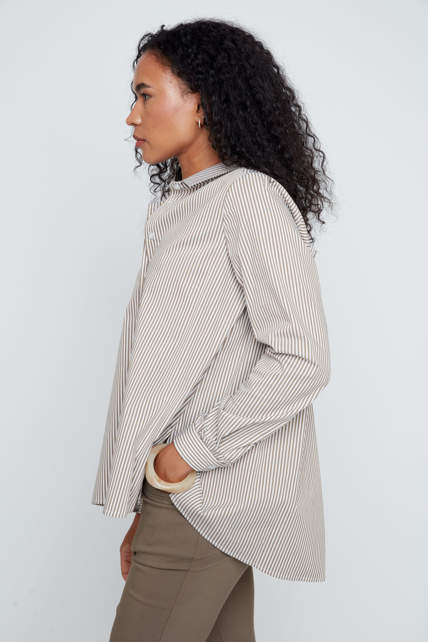 Ease Striped Shirt - Tan Combo