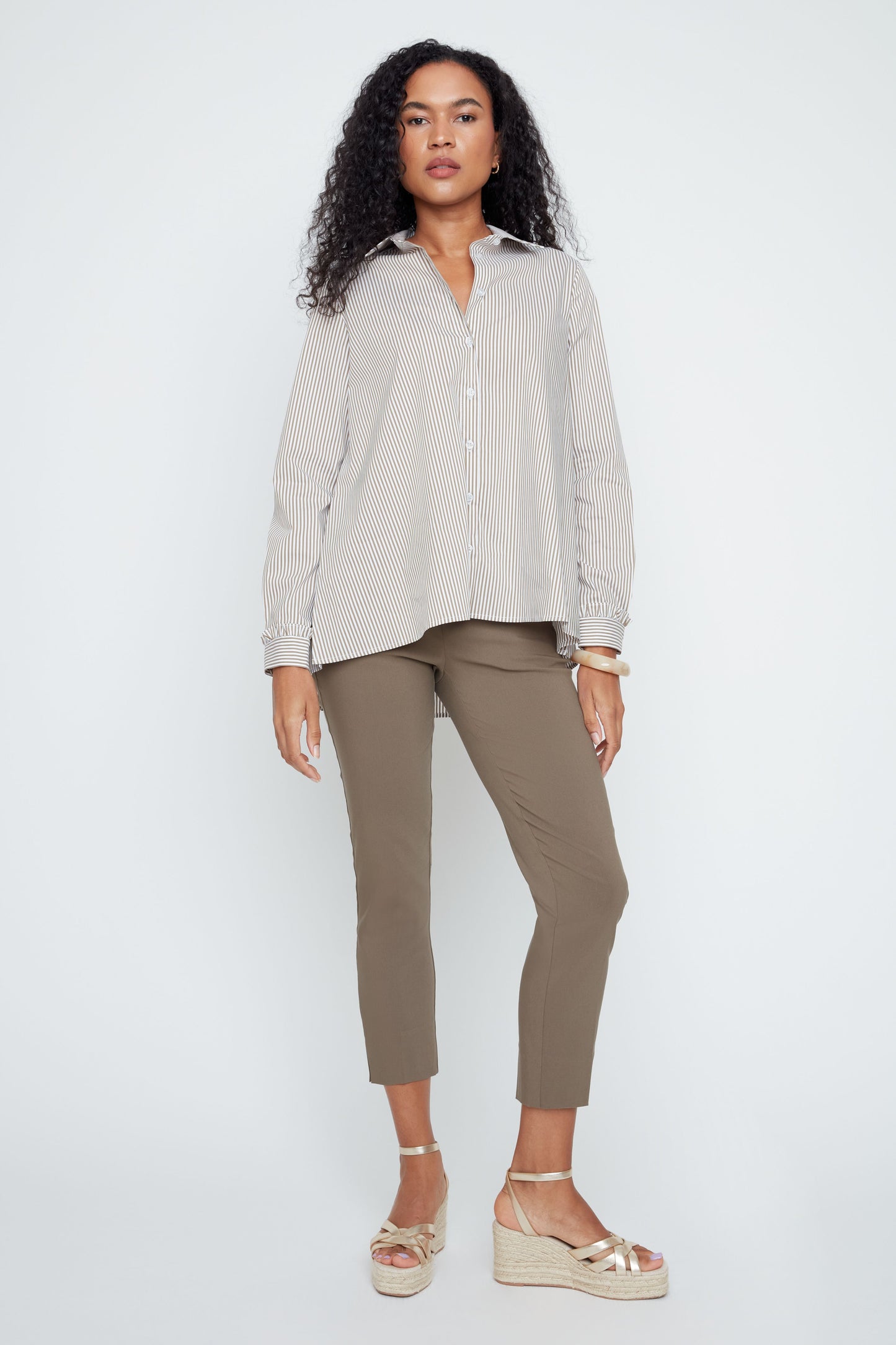 Ease Striped Shirt - Tan Combo