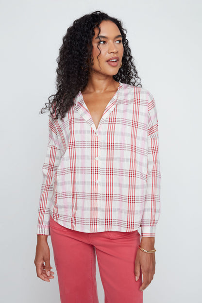 Love Plaid Shirt - Scarlet Combo