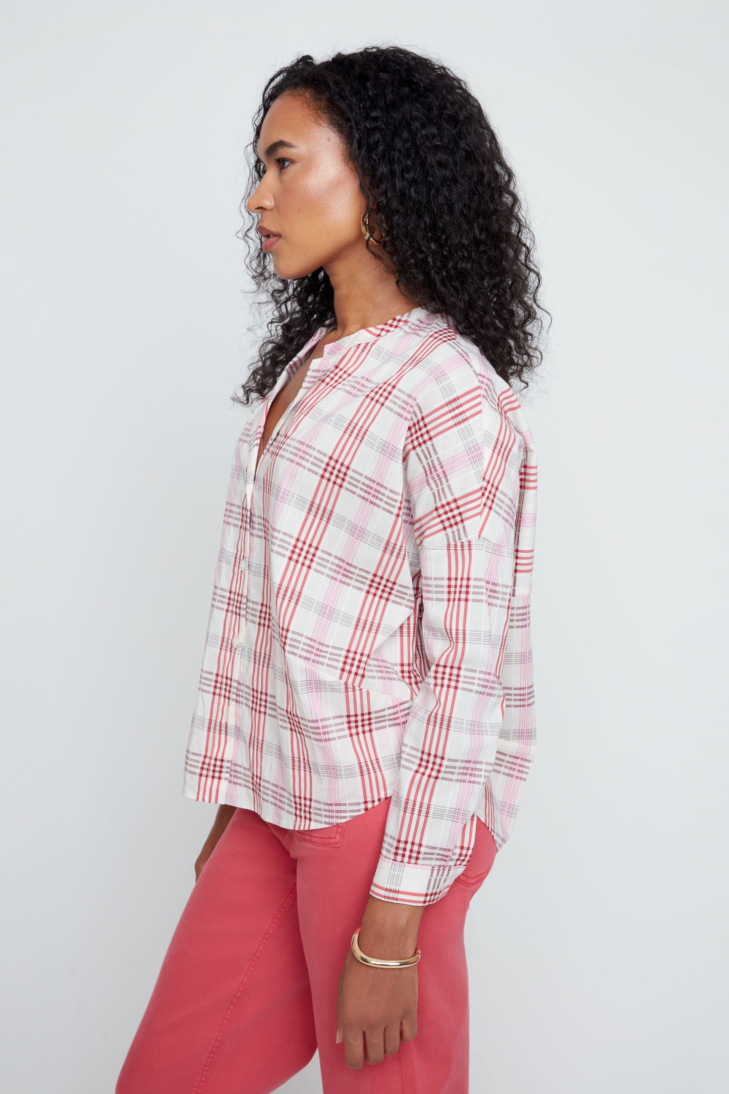 Love Plaid Shirt - Scarlet Combo