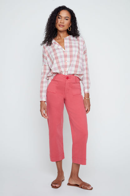 Love Plaid Shirt - Scarlet Combo