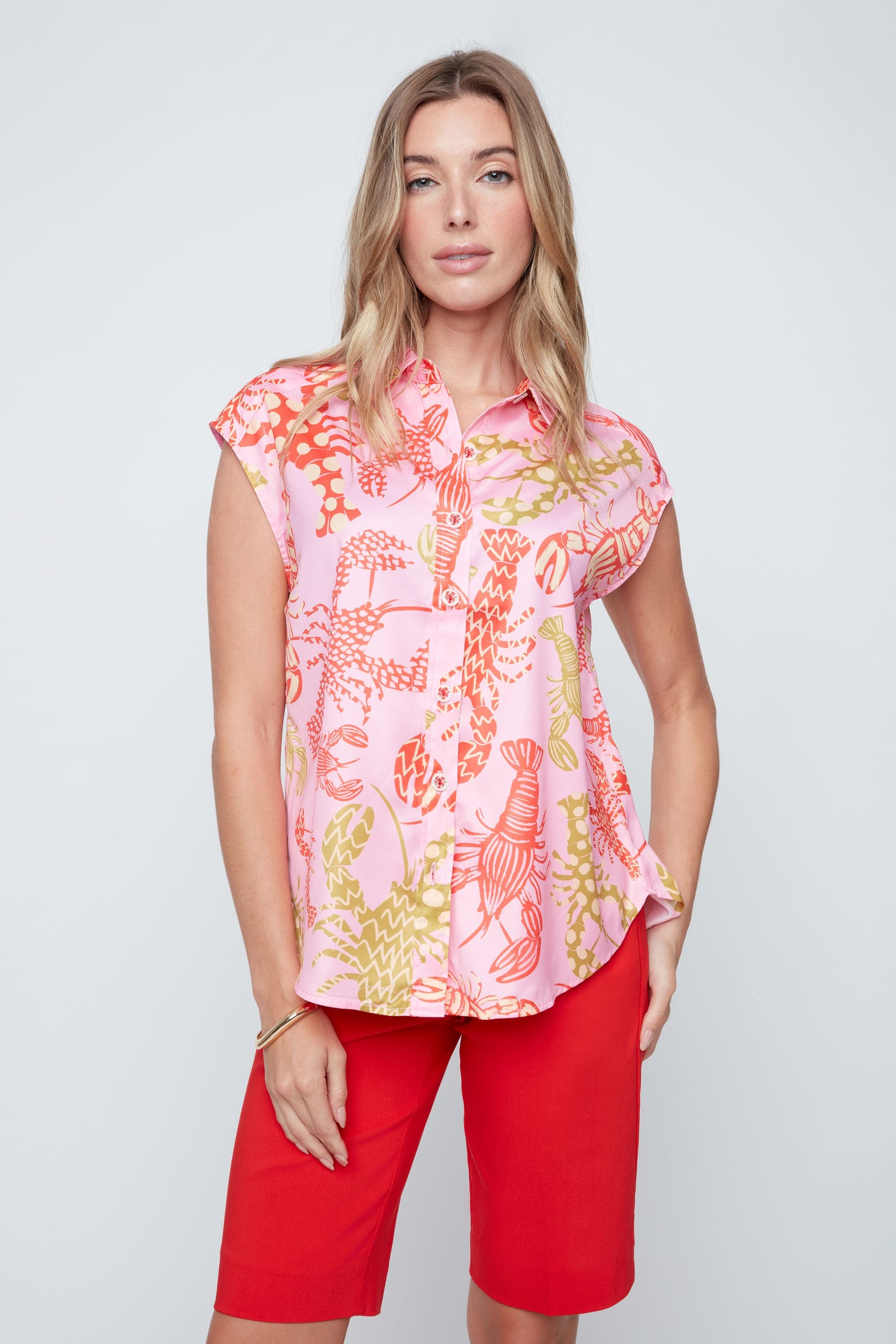 Printed Light Satin Top - Rosebloom Combo
