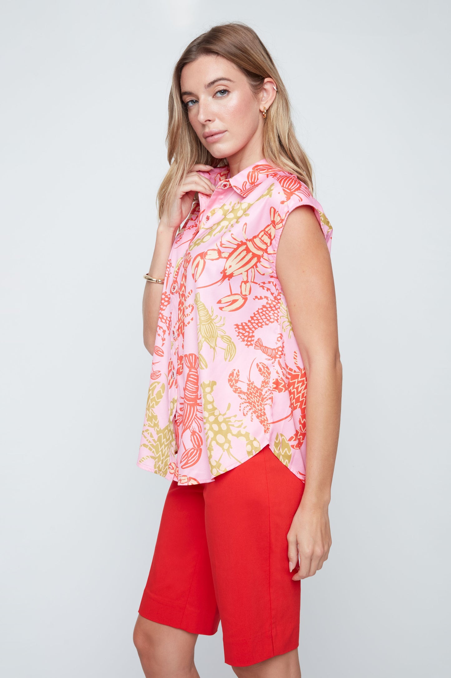 Printed Light Satin Top - Rosebloom Combo