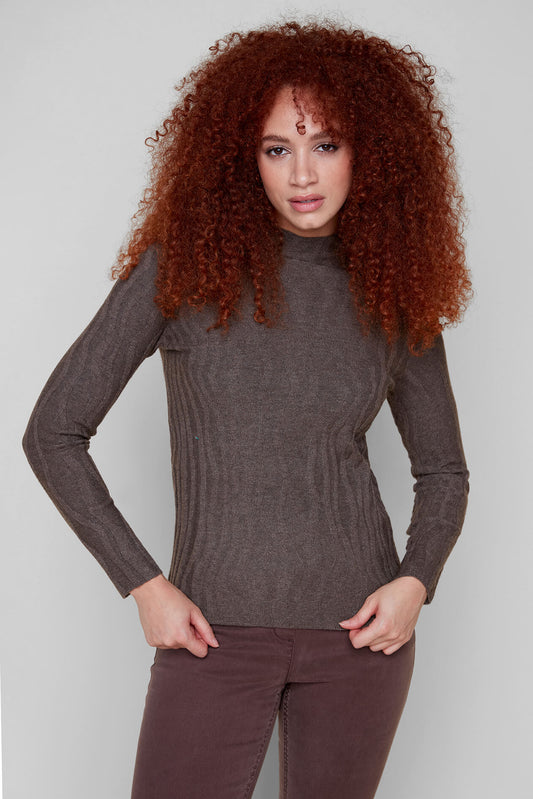 Comfy Yarn Knitted Sweater - Heather Chocolate