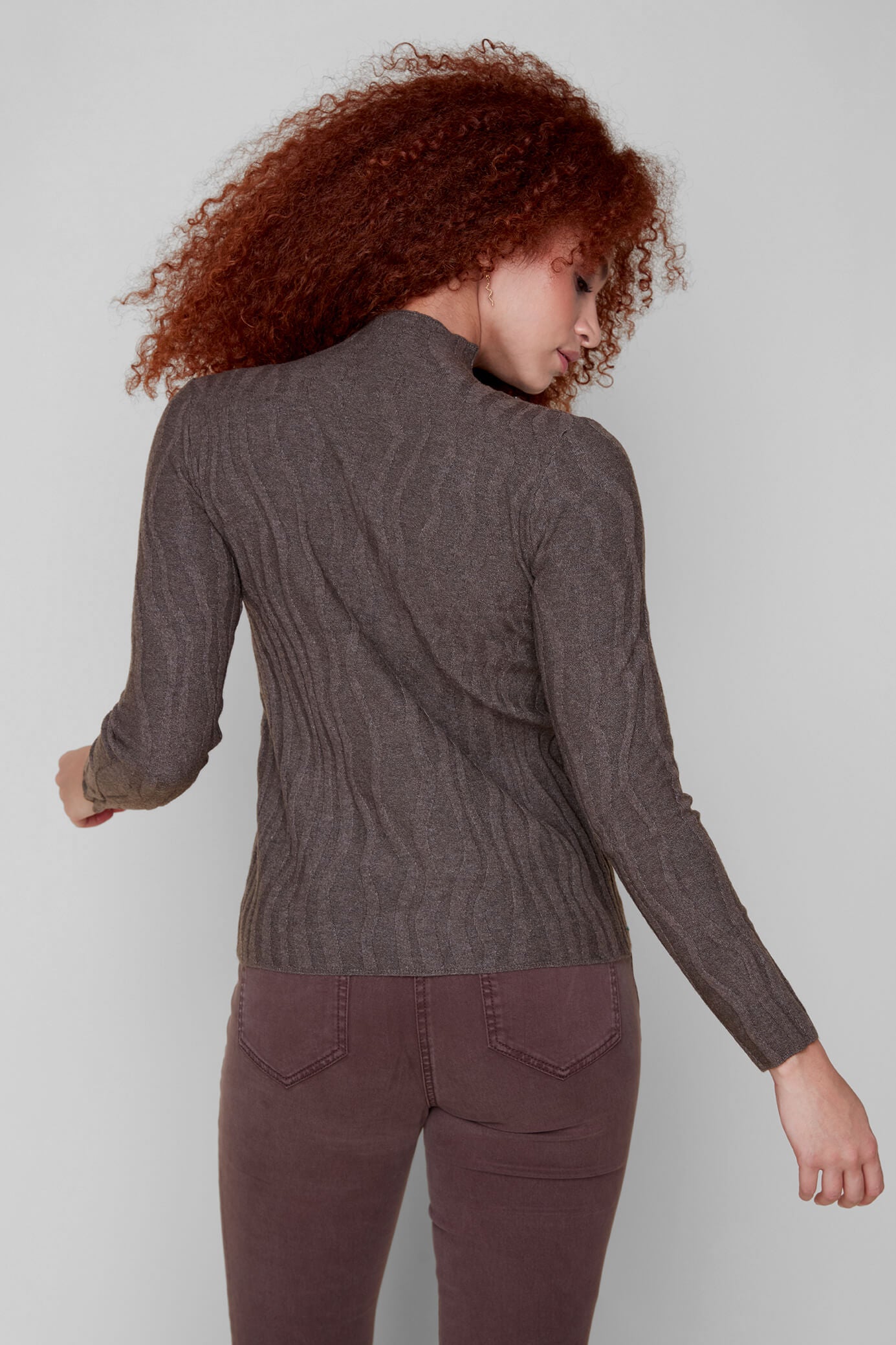 Comfy Yarn Knitted Sweater - Heather Chocolate