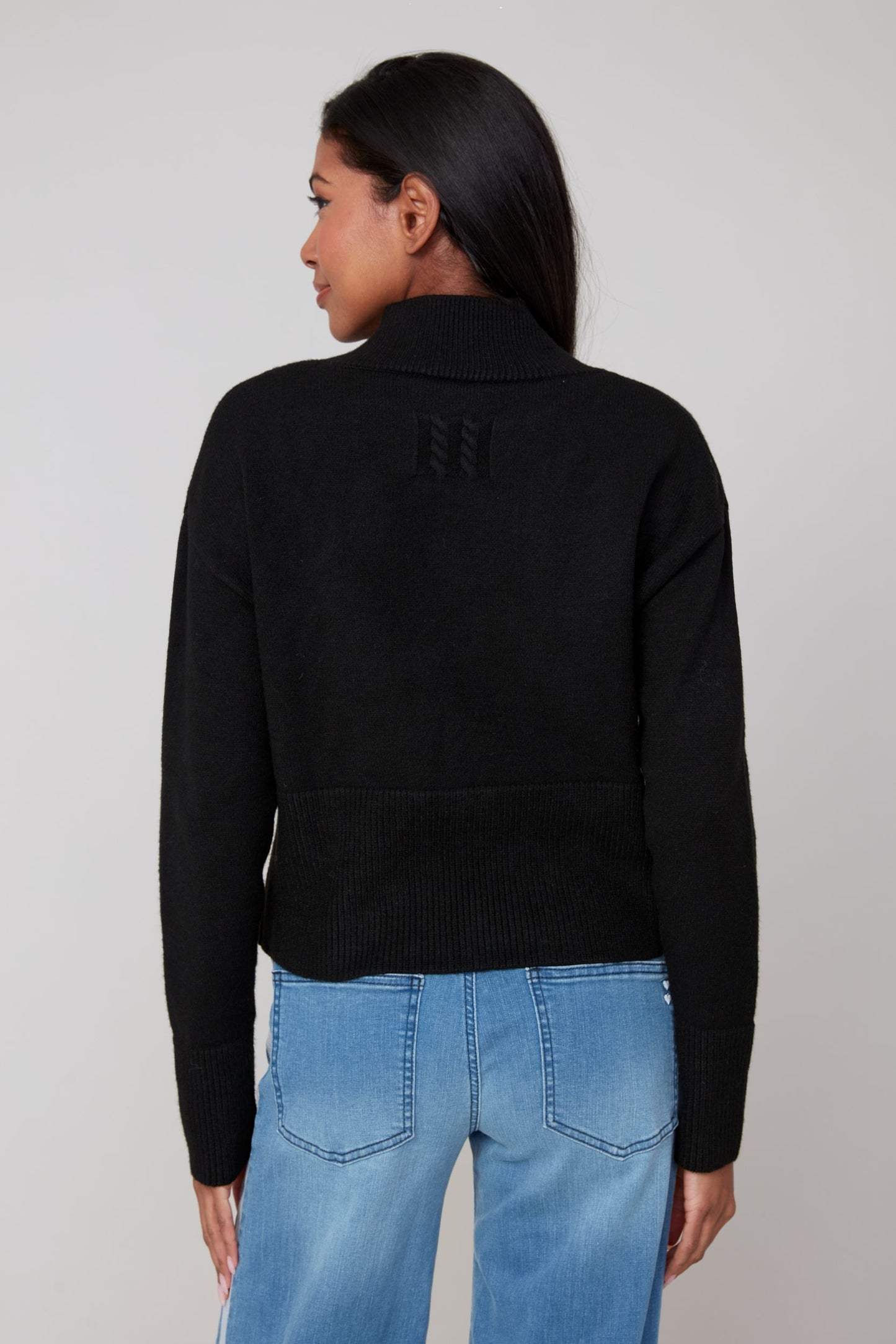 Split Hem Sweater - Black