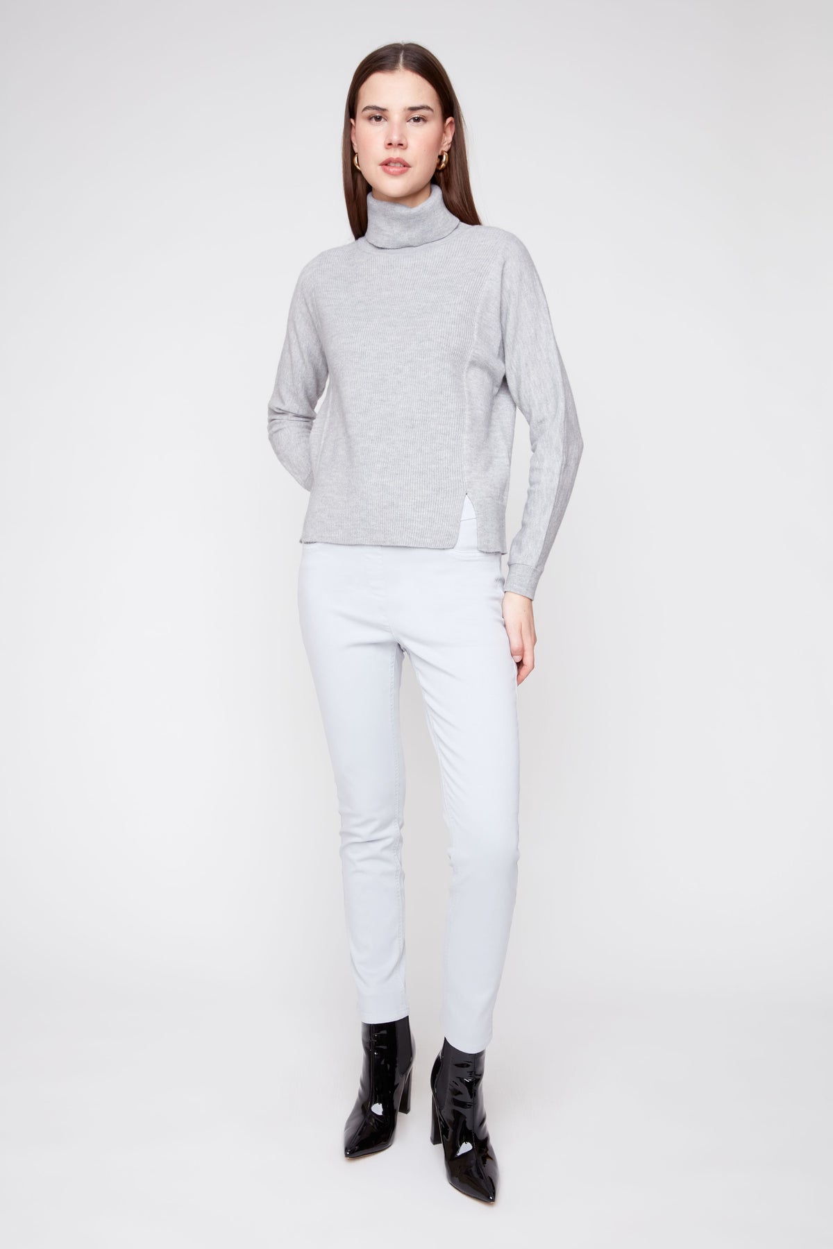 Soft Touch Turtleneck Sweater - Heather Grey