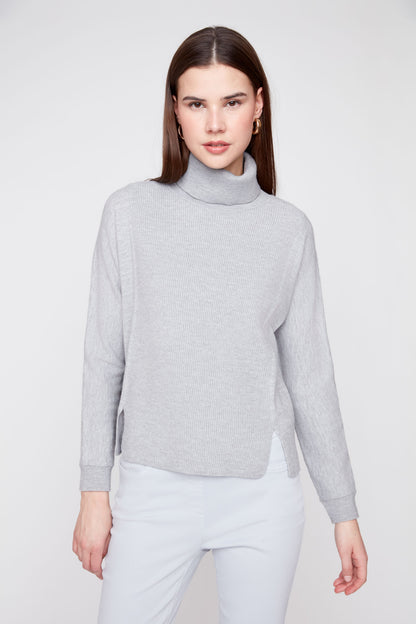 Soft Touch Turtleneck Sweater - Heather Grey