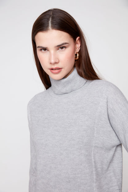 Soft Touch Turtleneck Sweater - Heather Grey
