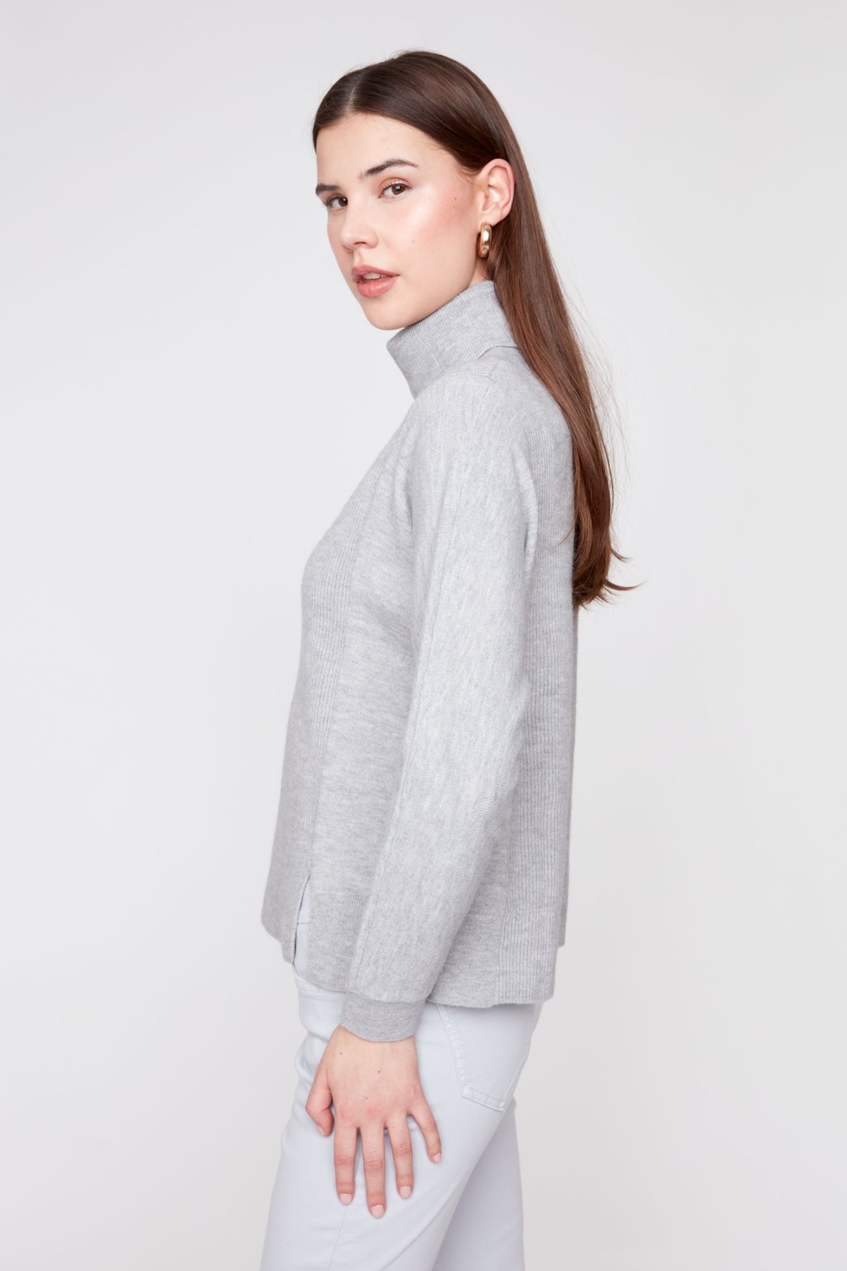 Soft Touch Turtleneck Sweater - Heather Grey