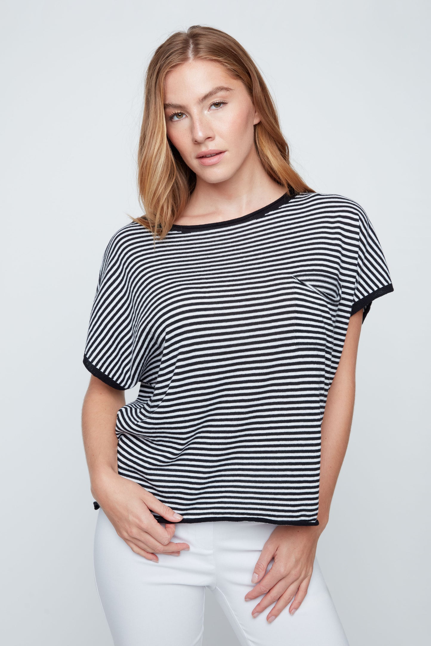 Stripe Pocket Sweater - Black Combo