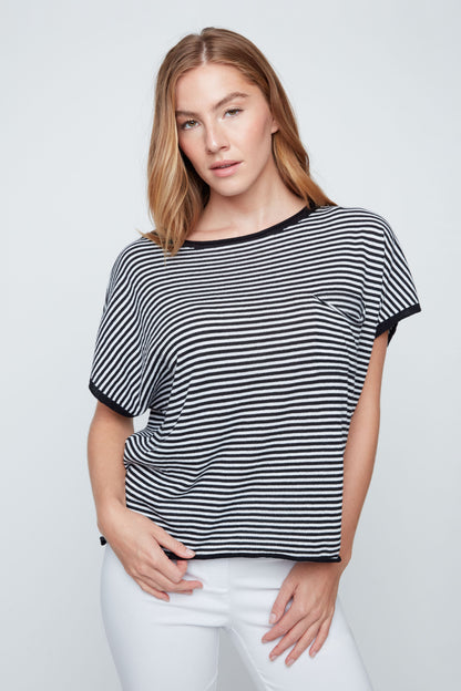 Stripe Pocket Sweater - Black Combo