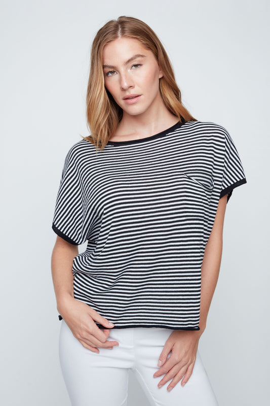 Stripe Pocket Sweater - Black Combo