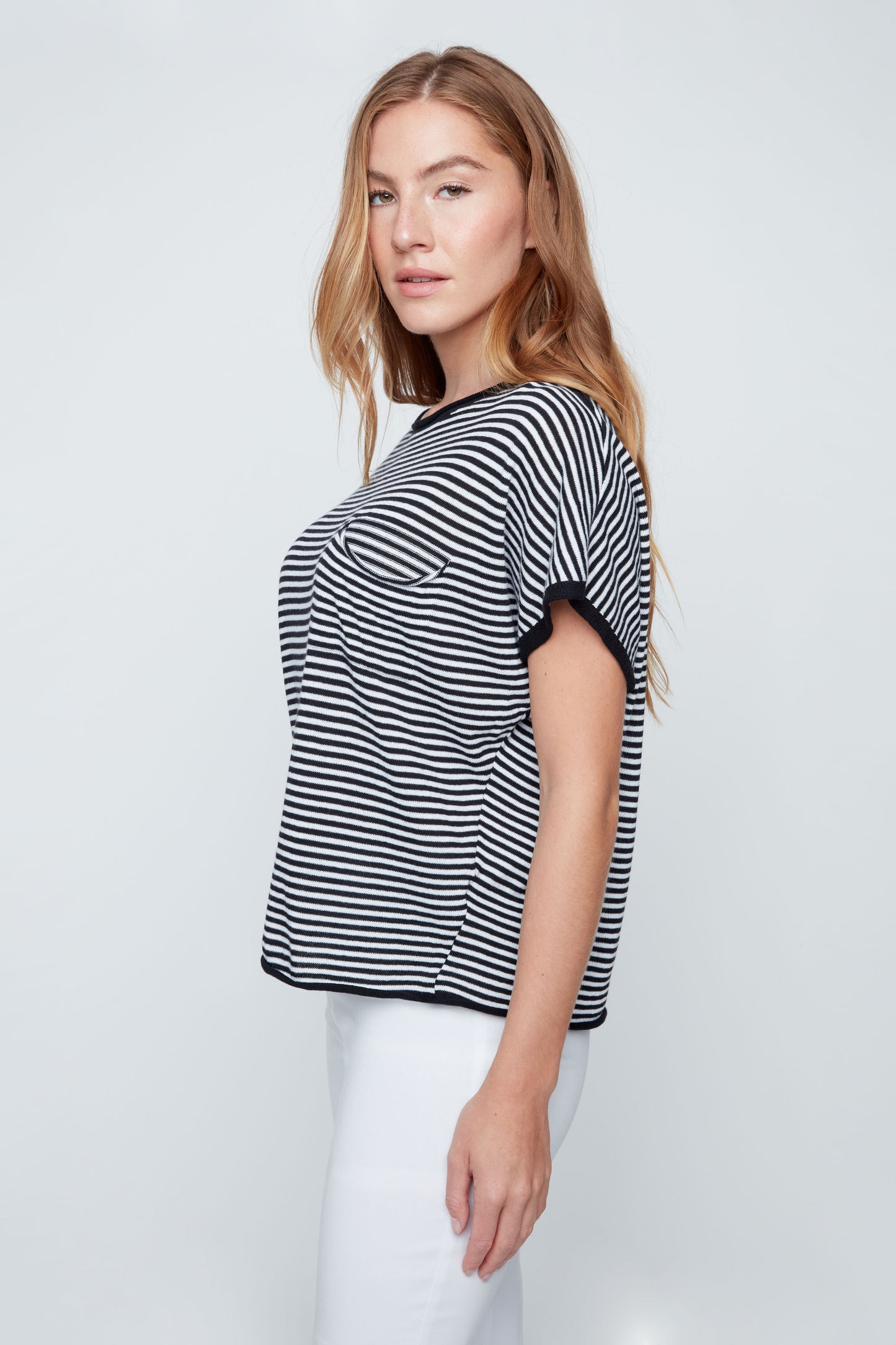 Stripe Pocket Sweater - Black Combo