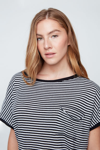 Stripe Pocket Sweater - Black Combo